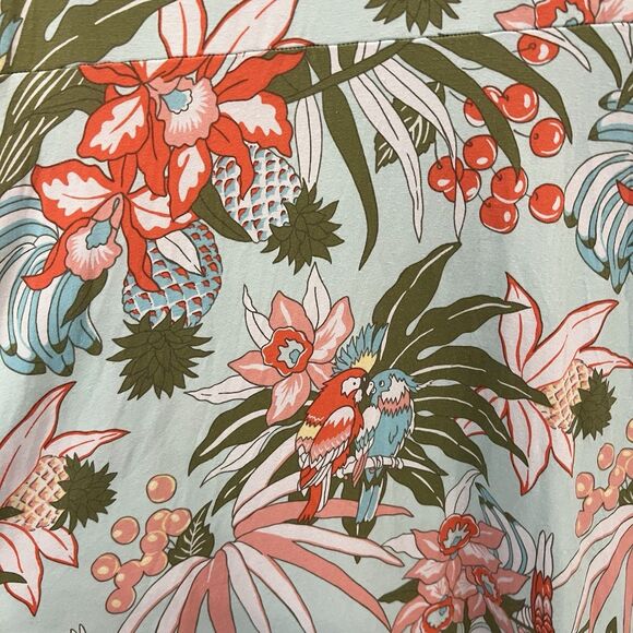 Talbots Women Tropical Parrot Stretch Midi Summer Dress Size Petites L Resortwea - Picture 3 of 6